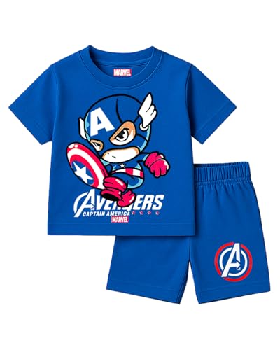 Image of Kuchipoo Marvel Boys Regular Fit Cotton T-Shirts and Shorts Set