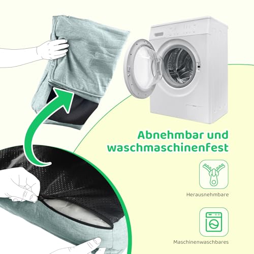 EvcgoX Hundebett, Orthopädisches Hundebett Grosse Hunde Mittelgroße Hunde, Abnehmbare Waschbare Hundekissen Hundematte 70x55 cm, Hundematratze mit rutschfestem Boden, Grün M