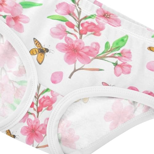 Pink Cherry Blossoms Flower Toddler Underwear Custom 2t Cotton Panties Little Girl Cartoon Kids Briefs Undies4