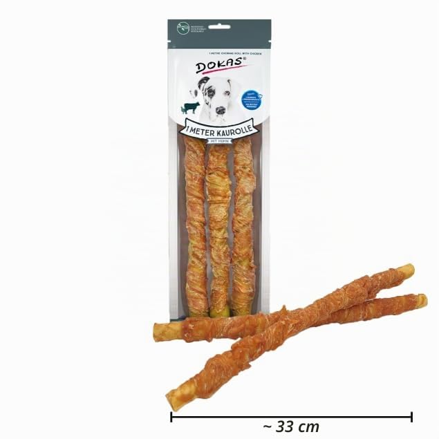 1 Meter Kaurolle | Kausnack für Hunde | 2 x 315 g | ~ 33cm pro Rolle