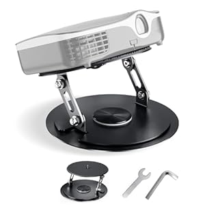 Nakelulu Beamer Tischständer, 360° Drehbare Projektor Tischhalterung mit 1/4 Gewinde, Desktop Projektor Ständer for Heimkino, Spielzimmer, Büro, Schwarz