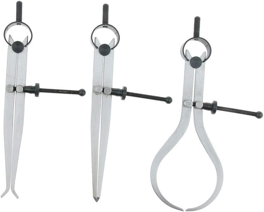 AI New Spring Caliper Square Leg 6" / 150mm - 3 Piece Set Inside Outside Divider - Heavy Duty