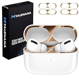 【2枚セット】TALENANA for AirPods Pro 3 ダストカバー 金属製 極薄 侵入防止 粉塵防止 エアーポッズ プロ3 ダストガード 故障防止 コーティング メタリックプレート プレミアムメタリック おしゃれ お洒落 豪華 人気 保護シール(AirPods Pro 3用，ローズゴールド)