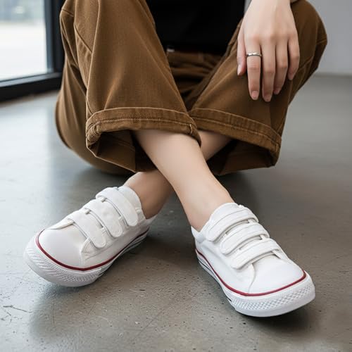 Image of Women's Canvas Running Walking Casual Hook and Loop Tape Sneakers Shoes