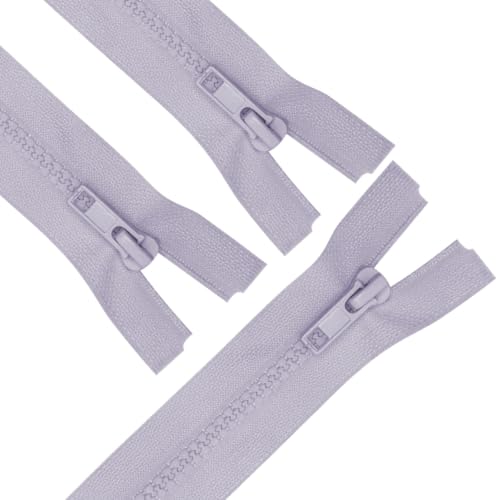 Image of ANPURZII 3PCS #5 34 Inch Light Purple Separating Jacket Zippers for Sewing Coats, Molded Plastic Bulk Zippers(Lightpurple 34 inch 3PCS)