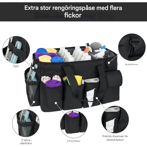 Sac de rangement pour produits de nettoyage avec compartiments ajustables - 4