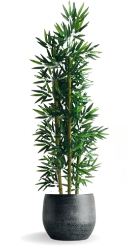 Planta de Bambu Artificial Decoração Tronco Natural