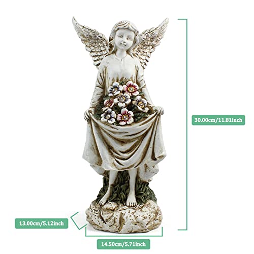 Rezpuao 𝐆𝐚𝐫𝐝𝐞𝐧 𝐀𝐧𝐠𝐞𝐥 𝐒𝐭𝐚𝐭𝐮𝐞, Angel Figurines Outdoor Decor, Solar Angel Decor For Patio Lawn Yard Porch Decorations, Housewarming Garden Gift,11.81Inch #TOP7
