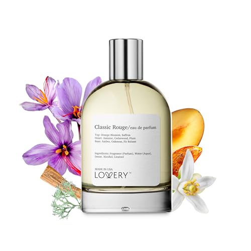 LOVERY Classic Rouge Eau de Parfum Inspired by B.accarat R.ouge 540, Long Lasting Perfume for Women &amp; Men, Clean Fragrance Perfume Spray, 100ml Perfumes for Women, Birthday Gifts - USA