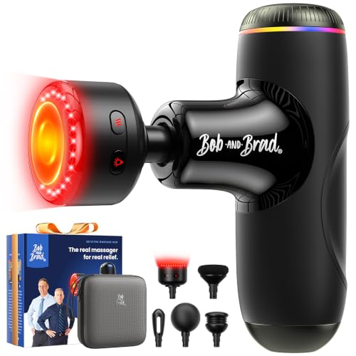 Image of BOB AND BRAD Q2 Ultra Max Mini Massage Gun, Deep Tissue Back Handheld Massager with Infrared Heat Therapy, 5-11mm Amplitude, FSA Approved Portable Percussion Muscle Massager Gun Fathers Day HSA