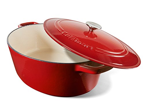Image of Cuisinart Chef's Classic Enameled Cast Iron Oval Covered Casserole (Red Gradient, 7-Quart)