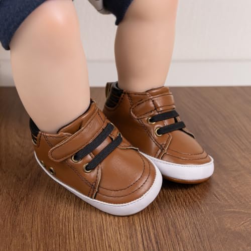 Image of CENCIRILY Baby Boys Girls High Top Sneakers Soft Soles Anti Skid Infant Ankle Shoes Toddler Prewalker First Walking Crib Shoes