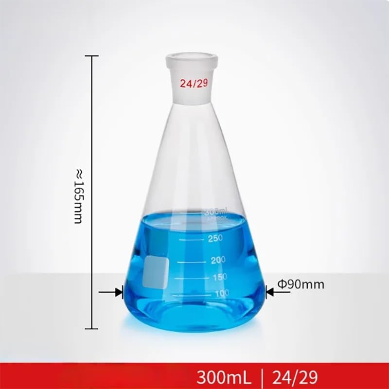 Matraz cónico triangular de vidrio de con marcas - Disponible en tamaños de 100 ml a 3000 ml | 1000ml Mouth 24