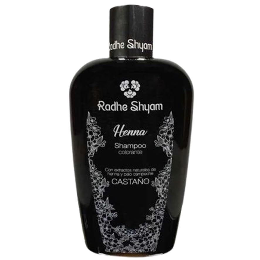 Champú Henna Castaño 250ml Champú Colorante Natural para Mantener y Prolongar el Tono Castaño Con Extractos Ecológicos Brillo, Suavidad y Protección