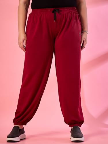 Image of ALZA Women's Cotton Oversized Joggers with Utility Pockets - Loose Fit High Waisted Track Pants for Gym, Yoga & Travel - Lightweight All-Season Lounge Sweatpants