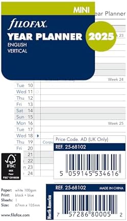 Filofax Personal Vertical Year Planner 2025 - View #10