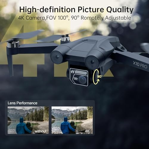 CHUBORY X10 PRO GPS-Drohne mit Kamera für Erwachsene 4K UHD, 90 Minuten Flugzeit, 1000 Meter Steuerreichweite, automatische Rückkehr, Folge-Modus, bürstenloser Motor, X10-DE-250807-2