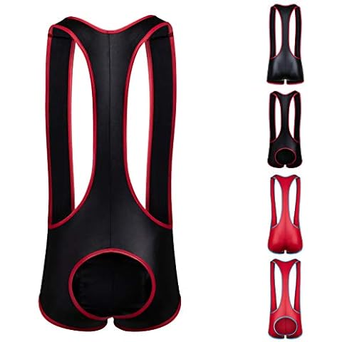 Gruff Pup Assless Wrestling Singlet, Black/Red Cover