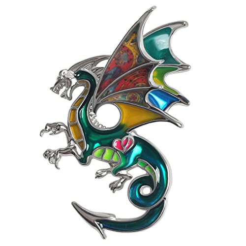 Image of WEVENI Alloy Fantasy Dinosaur Dragon Brooch Enamel Pins for Women Lady Girl Fashion Jewelry Gift