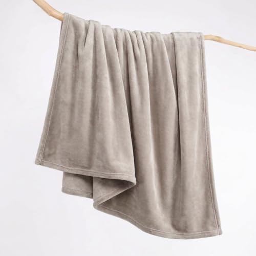 Image of Martha Stewart - King Size Blanket, Ultra-Soft Plush Fleece Throw Blanket with Double-Needle Stitching, 350 GSM, Medium Weight Bedding for Bed or Couch (Bedford Solid Grey)