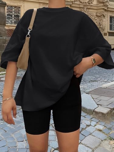 Trendy Queen Womens Oversized Summer T Shirts Fashion Workout Plus Size Tops Short Sleeve Beach Vacation Gym Clothes 2025