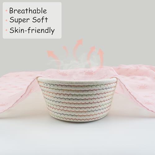 Image of Viviland Muslin Swaddle Blankets, Breathable and Skin-Friendly Baby Receiving Blankets, 2-Pack Sun, 47 x 47 inches