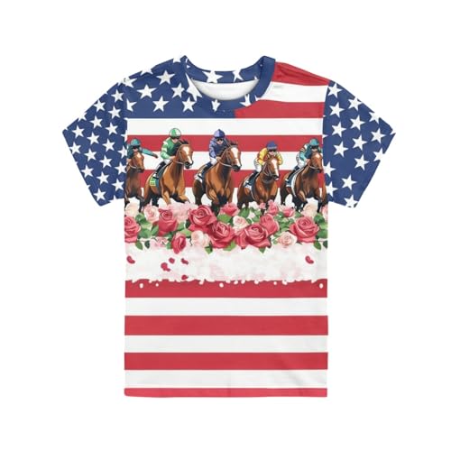 Image of Kids Graphic T-Shirt Boys Girls Novelty Tees Top Short Sleeve Shirts Summer Blouses 3-16