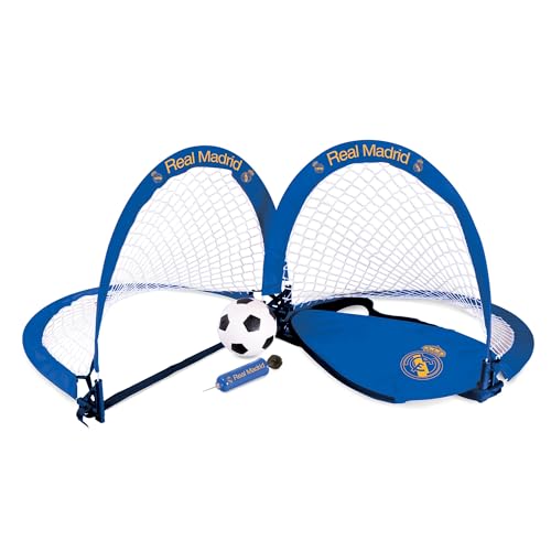 Mini but de football Real Madrid pliable avec sac de transport et piquets de fixation au sol