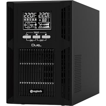 RAGTECH – Nobreak Dupla Conversão Torre DUE PRO 3000 – 3.000VA/3.000W – 6 baterias de 12V/7Ah – 120V – 6 tomadas – Modelo 4521