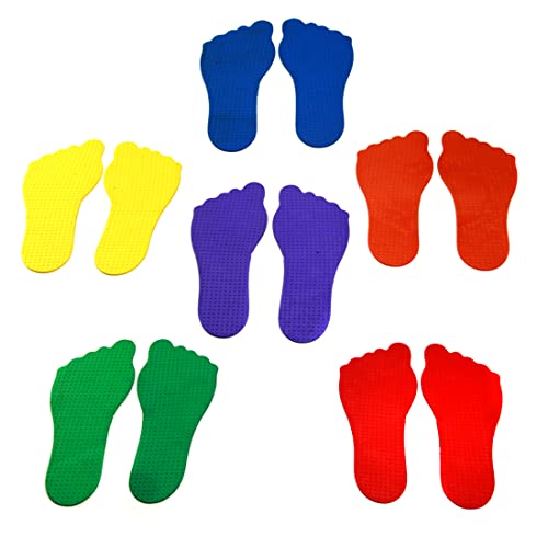gsi feet spot markers set of 6 pairs non-toxic non-slip in assorted colours for kids education and learning