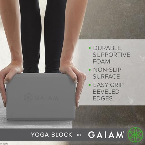 image for Gaiam Yoga Block - Supportive Latex-Free Eva Foam - Soft Non-Slip Surf