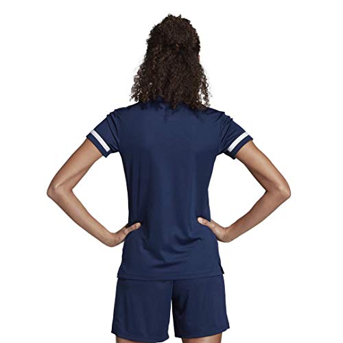 Adidas Female Team 19 Polo Shirt, Team Navy Blue/White,S #TOP1