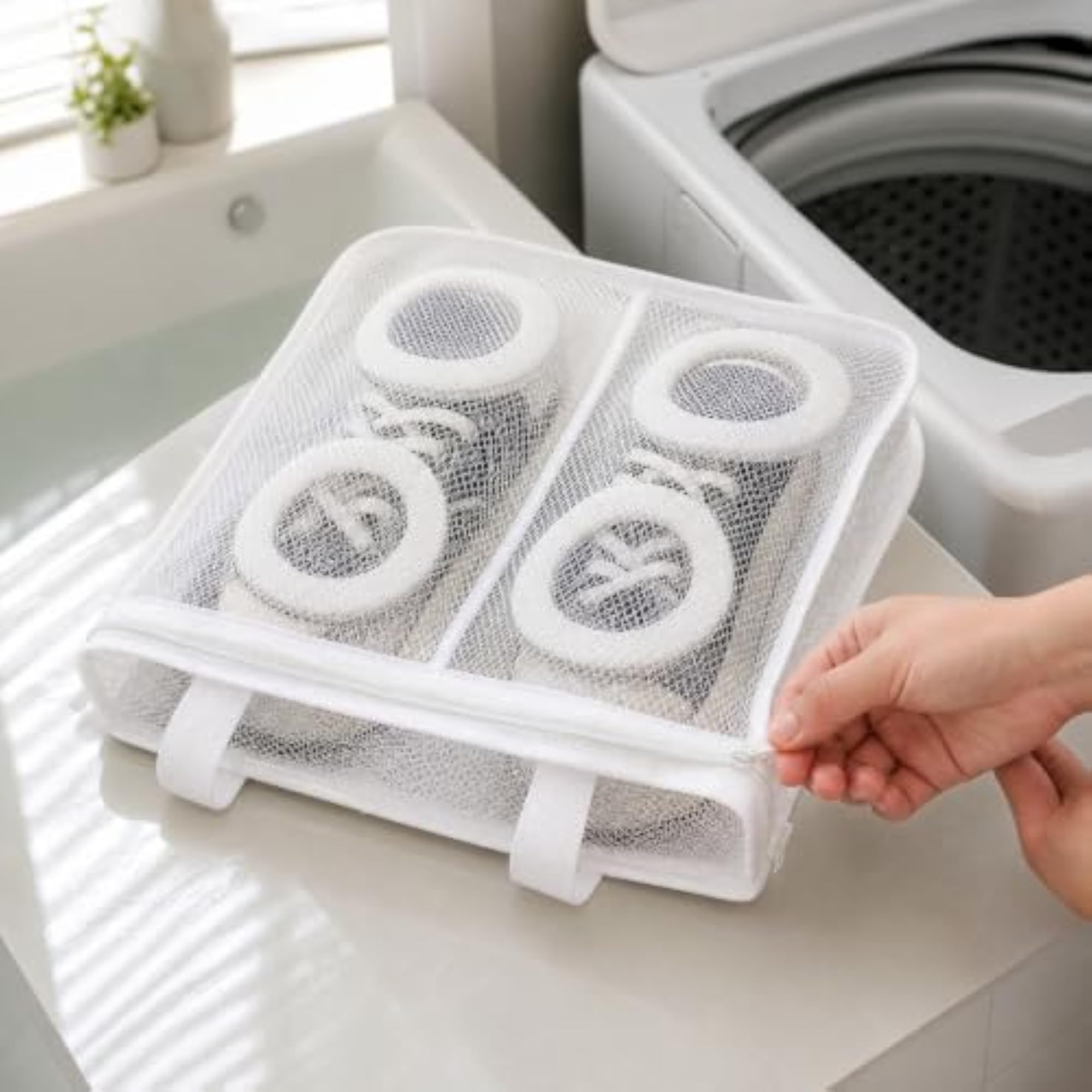 Laundry Shoe Washing Bag with Hanging Drying Net