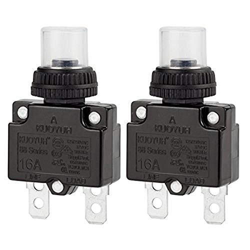 Circuit Breaker,DIYhz Thermal Overload Circuit Breaker 88 Series 16A 32V DC 125/250VAC 50/60Hz