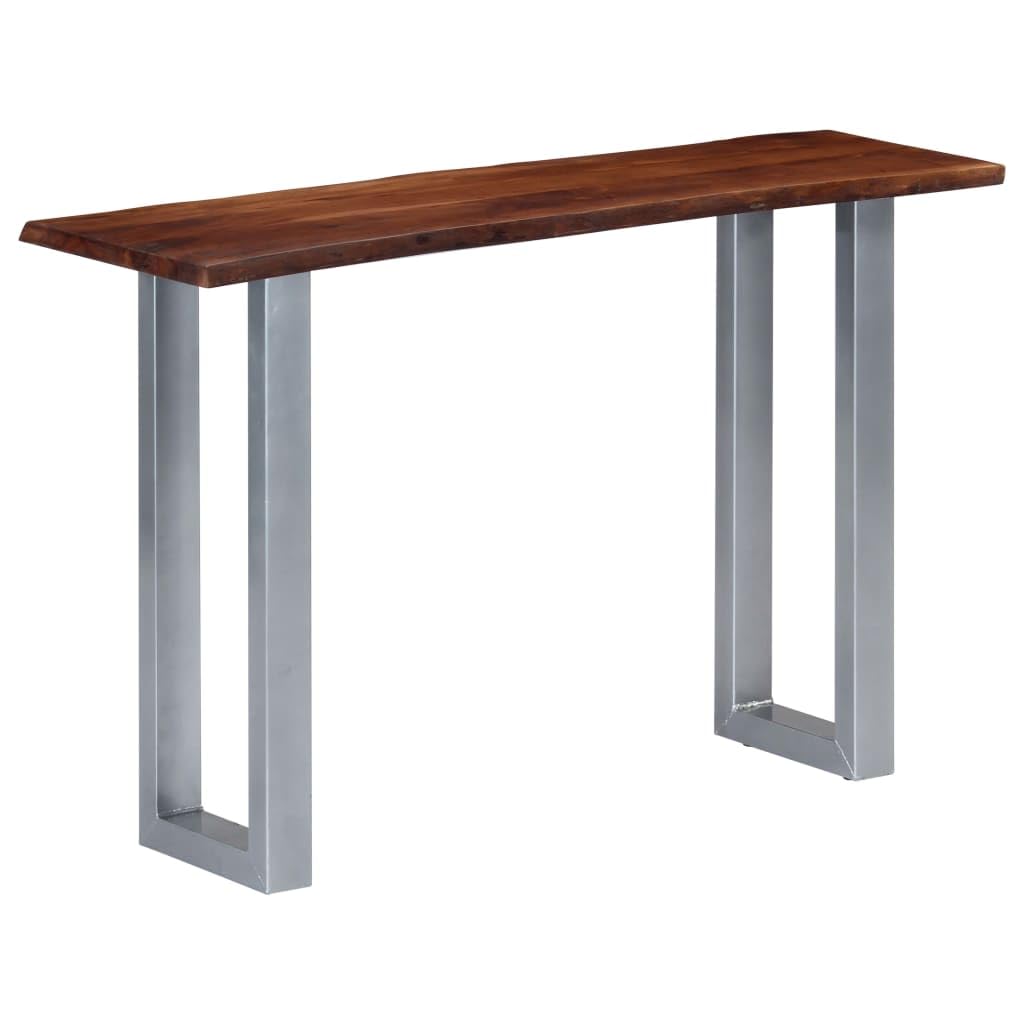 SXZenSpace Industrial Console Table 115 x 35 76 cm Solid Acacia Wood Live Edge Sofa Side Accent for Living Room Corridor and Bedroom