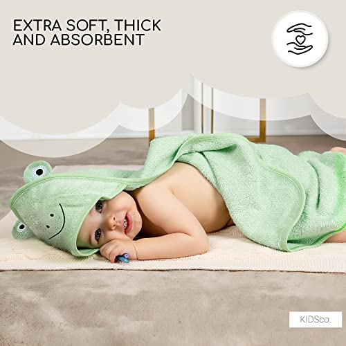 Kidsco. Hooded Towel For Babies And Toddlers | Ultra Soft 100% Cotton Blend | Hooded Baby Bath Towel | Baby Bath Essentials | Towel With Sweet Animal Prints #TOP6