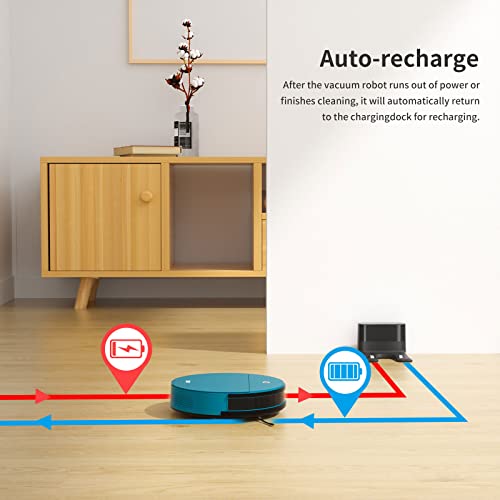 OKP K3P Robot Vacuum Cleaner 3000Pa Suction Power, Wi-Fi/APP/Alexa, 150Mins Runtime, Self-Recharging, Quiet Robotic Vacuum for Pet Hair, Hard Floor, Carpet, Blue 7 OKP K3P Robot Vacuum Cleaner 3000Pa Suction Power, Wi-Fi/APP/Alexa, 150Mins Runtime, Self-Recharging, Quiet Robotic Vacuum for Pet Hair, Hard Floor, Carpet, Blue - Image 5