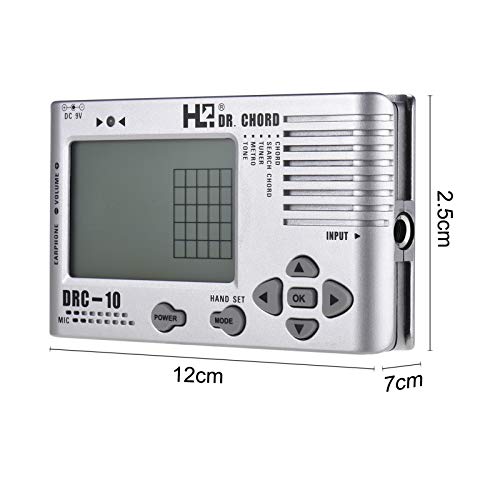 Tempaky Guitarra digital eletrônica 4 em 1 Afinador cromático Metrônomo Gerador de tom Localizador d