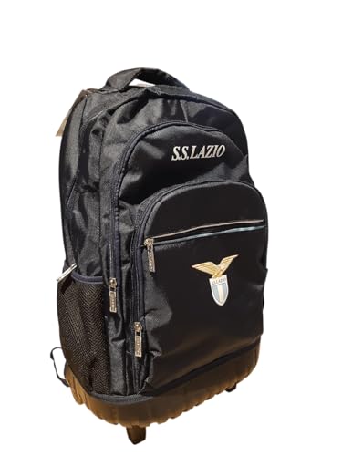 PRESTIGE & DELUXE Trolley zaino scuola Lazio Blu Triplo scomparto tifoso calcio + 7 penne cancellabili e portachiave calcio