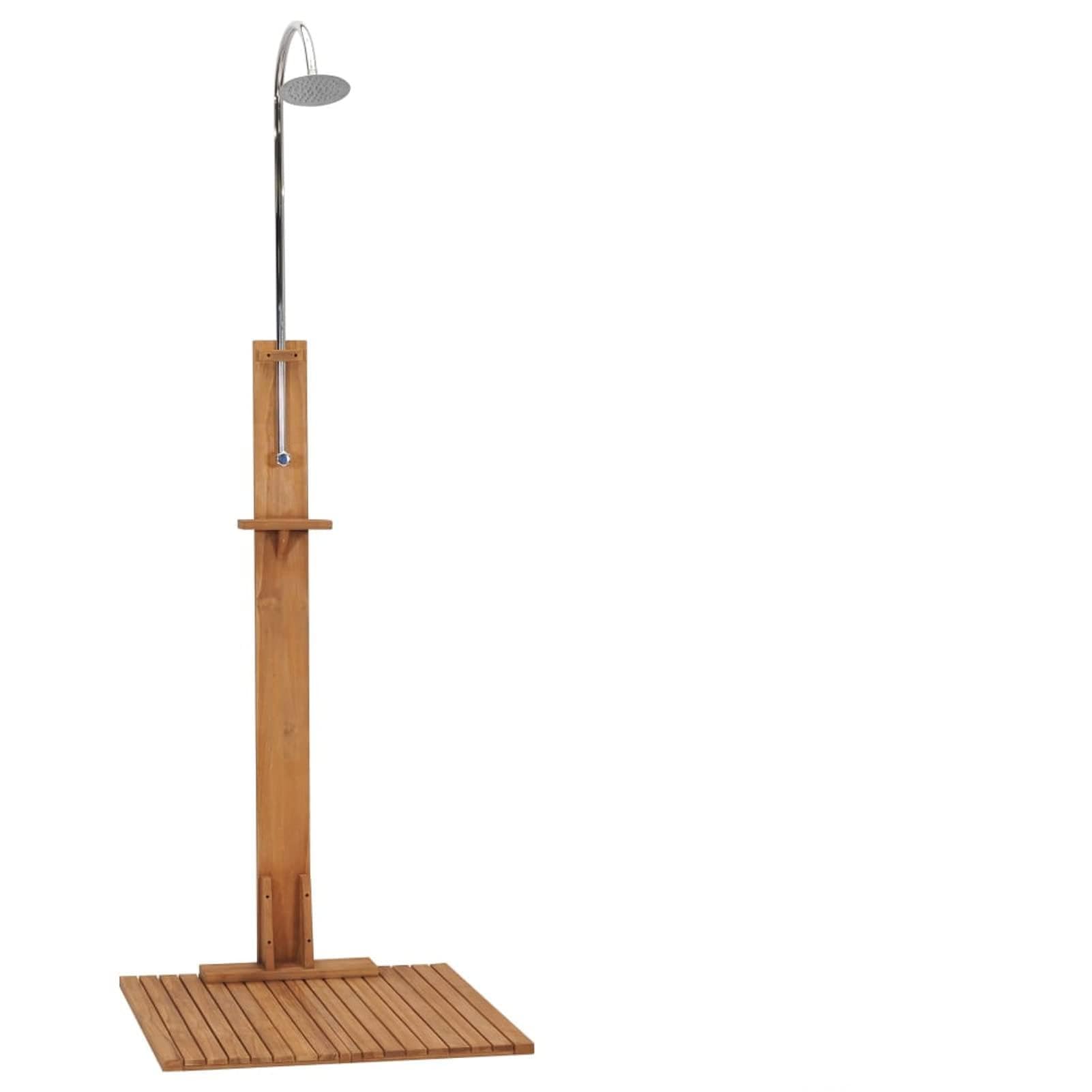 ShGaxin Ducha de jardín, Duchas Exterior Piscina, Ducha Terraza, Ducha para Patio, Ducha Exterior Jardin, de Madera Maciza de Teca 75x75x210 cm