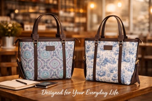 Image of FUOCO Purse for Women Handbag| Office Shoulder Laptop Bag, College & Shopping | Stylish PU Vegan Leather Sling with Zipper | Big Side Bag | Everyday Travel Tote Party Purse