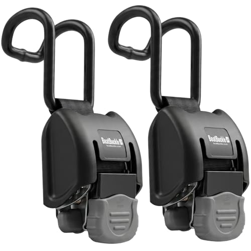 BoatBuckle (F14221EC) G2 Gunwale Transom Tie-Down 2 x 38 Inches with Vinyl-Coated Double J-Hook 2500lbs Break Strength 2-Pack