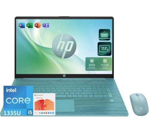 Image of HP 17.3 inch Touchscreen Laptop, 13th Gen 10-Core Intel Core i5, 20GB RAM, 512GB PCIe SSD, Intel Iris Xe Graphics, Backlit Keyboard, Office 365, Windows 11, Fingerprint