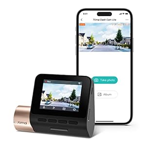 70mai Dash Cam Lite, 1080P Full HD, Smart Dash Camera for Cars, Sony IMX307, Built-in G-Sensor, 130° Wide Angle FOV, WDR…