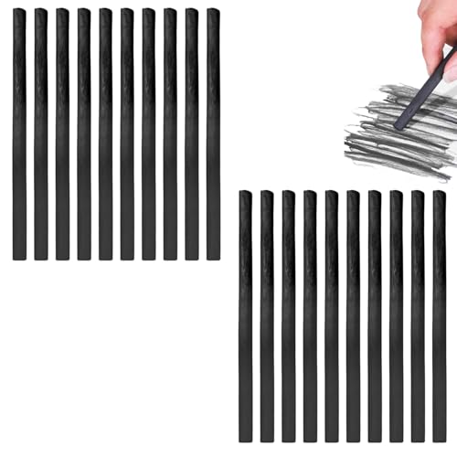 20 PCS Willow Charcoal Sticks 5-7mm Black Charcoal for Sketching Drawing Shading Professional Artist Pencils for Fine Art Beginners Students Smooth Easy to Blend