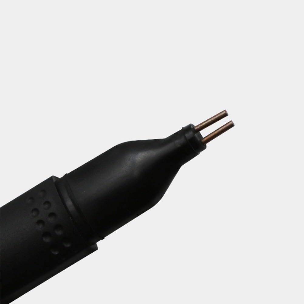 Leitfähiger Erdungsprüfer Stift zur Prüfung der elektrischen Durchgängigkeit von geerdeten Produkten - 124 x 18 mm, Kunststoffgehäuse, inklusive 3 LR41-Batterien, Schwarz & Rot