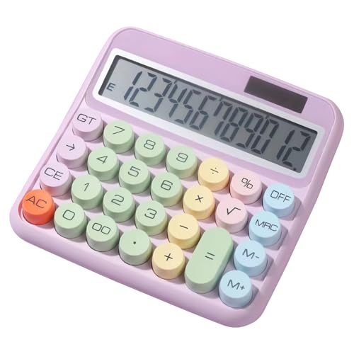 Calculadora de escritorio | Calculadora de oficina de 12 dígitos con botón grande | Máquina de adición con pantalla inclinable para trabajo, estudiantes, minoristas y contabilidad en el hogar