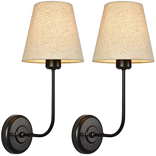 Amazon Crazy 🔥 Deals Passica Decor Set of 2 pcs Vintage Industrial Wall Sconce Light Fixture with Flared Linen Fabric Shade for Dining Room Living Room Bedrooms Bedside Reading Amazon Crazy 🔥 Deals Passica Decor Set of 2 pcs Vintage Industrial Wall Sconce Light Fixture with Flared Linen Fabric Shade for Dining Room Living Room Bedrooms Bedside Reading