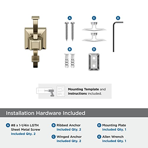 Amerock | Gancio Per Accappatoio Singolo | Champagne Dorato | Mulholland | Gancio Per Asciugamani | Accessori Da Bagno | Accessori Da Bagno - 7