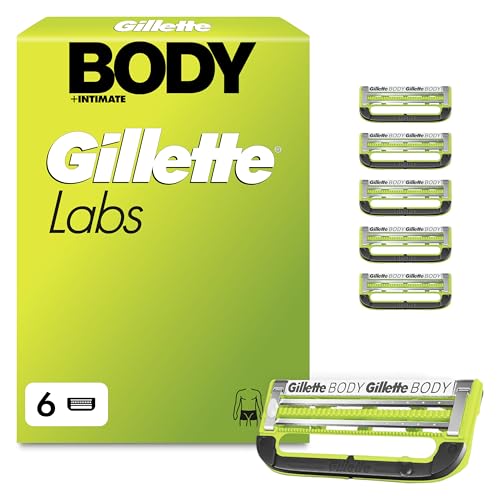 Gillette Labs Body & Intimate Rasierklingen, 6 Original Ersatzklinge, Grün – Ansicht 1